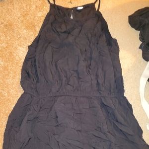 Black shorts romper, spaghetti straps